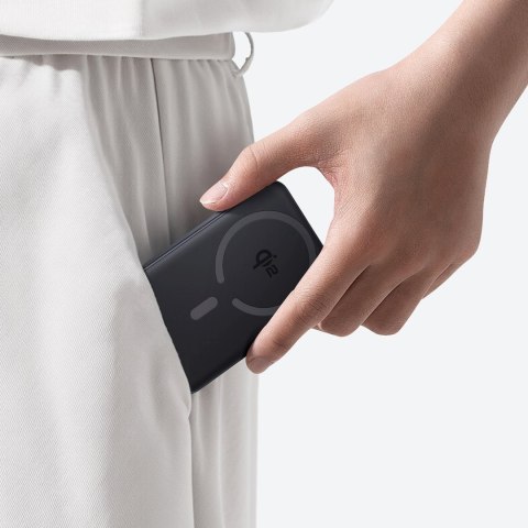 Powerbank magnetyczny 10000mAh 22.5W EnerFill FM12 z kablem USB-C MagSafe Qi2 - czarny