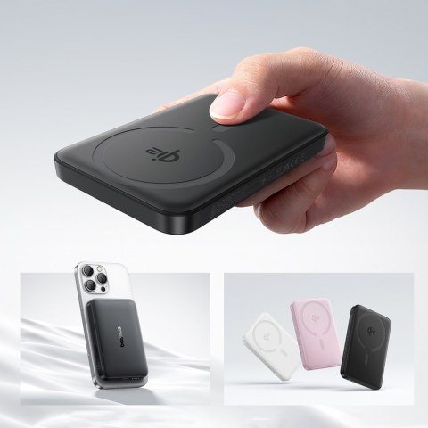 Powerbank magnetyczny 10000mAh 22.5W EnerFill FM12 z kablem USB-C MagSafe Qi2 - czarny