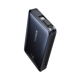 Powerbank magnetyczny 10000mAh z podstawką wbudowanym kablem USB-C MagSafe 45W Qi2 - czarny