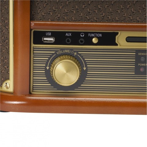 Drewniane centrum muzyczne retro Denver MRD-51 z gramofonem