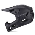 Kask rowerowy fullface z odpinanym daszkiem 55-57 cm - czarny
