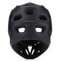 Kask rowerowy pełny z odpinanym daszkiem 57-62 cm - czarny