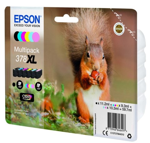Tusz Epson 378XL Multipack 6-kolorów C13T37984010 (czarny, żółty, cyjan, magenta, jasny magenta, jasny cyjan)
