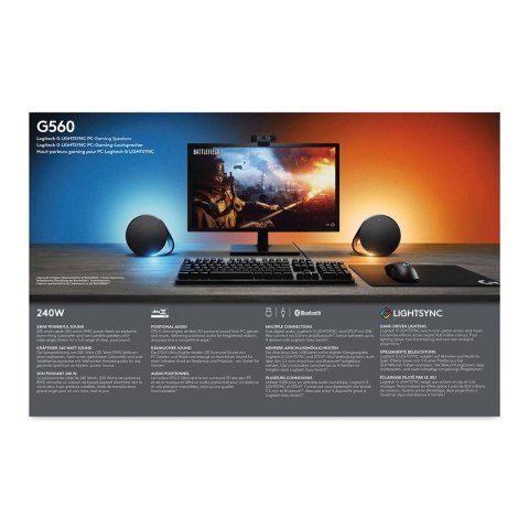 Logitech G G560 zestaw głośników 120 W PC/Laptop Czarny 2.1 kan. 30 W Bluetooth