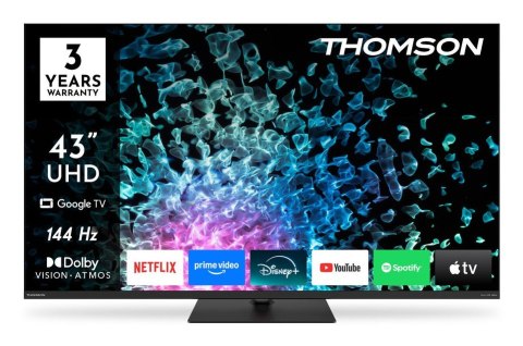 Thomson 43MG7C15 Telewizor 109,2 cm (43") 4K Ultra HD Smart TV Wi-Fi Czarny 320 cd/m2