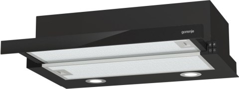 Okap teleskopowy GORENJE TH62E4BG 60 cm | sterowanie dotykowe | LED | czarny szkło