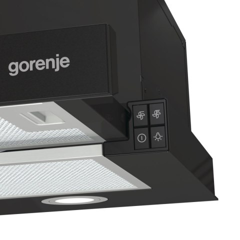 Okap teleskopowy GORENJE TH62E4BG 60 cm | sterowanie dotykowe | LED | czarny szkło