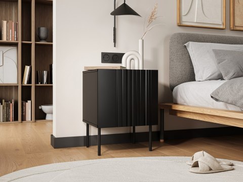 Szafka nocna 2szt ISLA 44,5x40x59 czarny mat