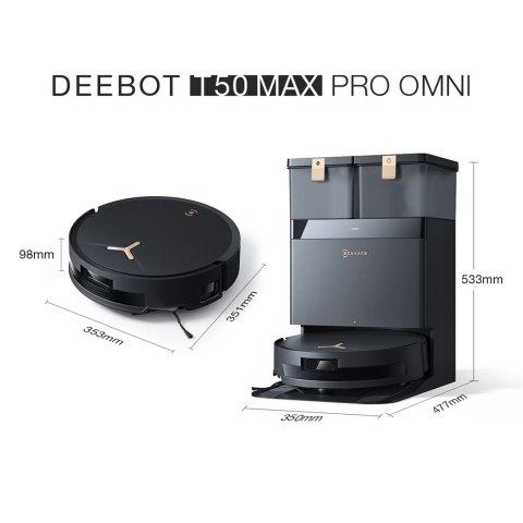 Ecovacs Deebot T50 Max Pro 0,3 l Czarny