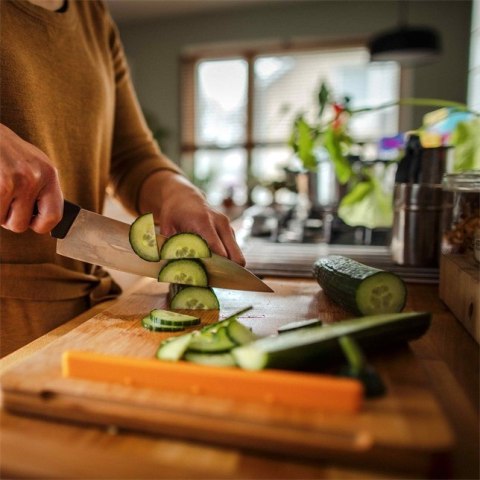 Fiskars 1057550 deska do krojenia Prostokątny Bambusowy, Plastik Bambusowy, Czarny