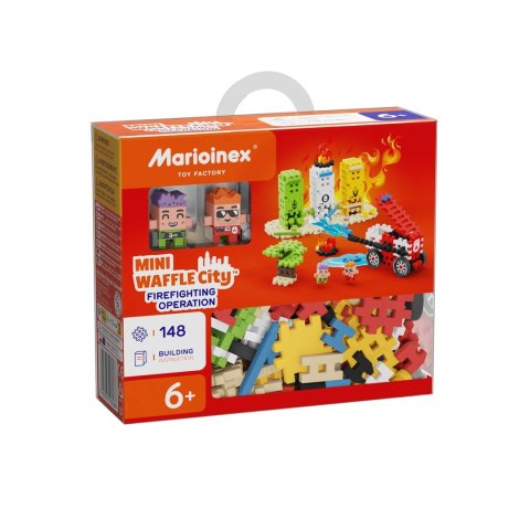 Klocki konstrukcyjne Marioinex Mini Waffle - City: Akcja strażacka, 148 elementów