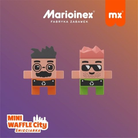 Klocki konstrukcyjne Marioinex Mini Waffle - City: Śmieciarka, 148 elementów