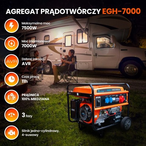 Extralink Agregat prądotwórczy EGH-7000 hybrydowy, 7kW