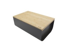 Alessi BG03DG Mattina Brotkasten, Stahl, Bambusholz, dunkelgrau