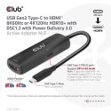 CLUB3D CAC-1588 adapter kablowy 0,17 m USB Type-C HDMI Czarny