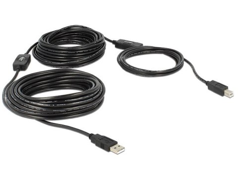 DeLOCK 20m, USB2.0-A - USB2.0-B kabel USB USB A USB B Czarny