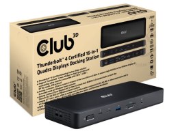 CLUB3D CSV-1583 stacja dokująca Przewodowa Thunderbolt 4 Czarny