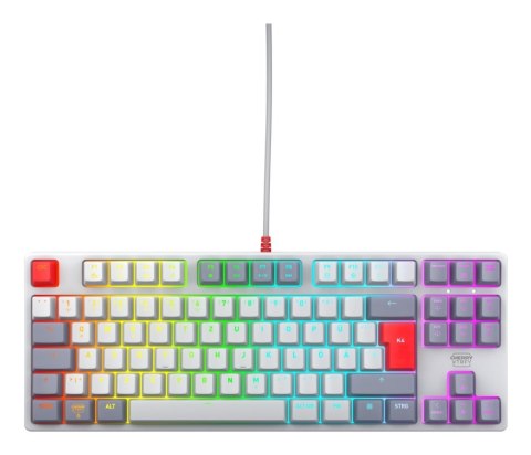 CHERRY K4V2 TKL klawiatura Gaming USB QWERTZ Niemiecki Szary, Jasny Szary, Czerwony