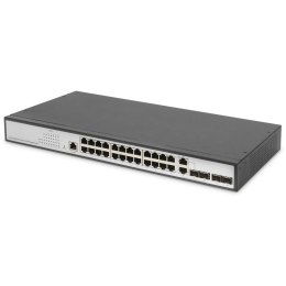 Digitus Przełącznik Gigabit Ethernet Layer 2, 24-portowy, 2x RJ45/SFP-Combo + 2 x porty SFP Uplink