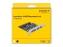 DeLOCK Karta PCI Express x1 do 4 x zewnętrzne USB Typ-A żeński SuperSpeed USB (USB 3.2 Gen 1)