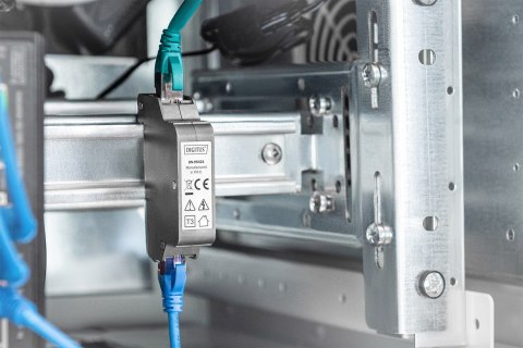 Digitus PoE Surge Protector (RJ45), montaż na szynie DIN, do użytkowania wewnątrz pomieszczeń