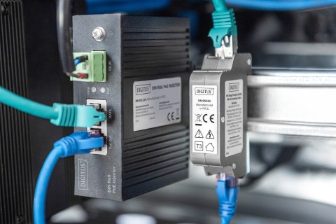 Digitus PoE Surge Protector (RJ45), montaż na szynie DIN, do użytkowania wewnątrz pomieszczeń