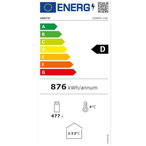 Lodówka barowa na napoje 2-drzwiowa szer. 90cm 384L
