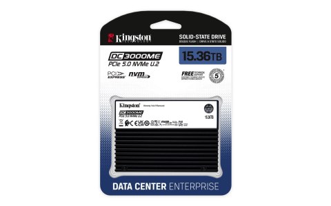 Dysk SSD Kingston DC3000ME 15.36TB U.2 (15mm) NVMe PCIe 5.0 SEDC3000ME/15T3 (DWPD 1) TCG