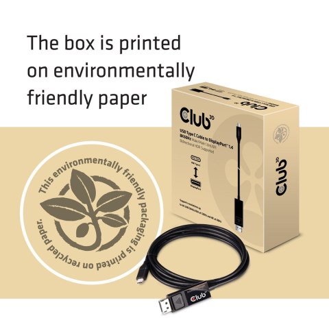 Kabel CLUB3D CAC-1557 USB C Displayport 1.4 Czarny