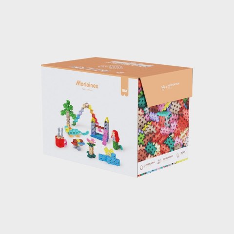 Klocki konstrukcyjne Marioinex Mini Waffle, 400 elementów pastelowe