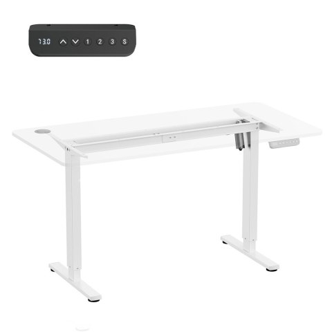 ERGO OFFICE BIURKO ELEKTRYCZNE REGULACJA MAX WYS. 1160MM, MAX - 80 KG, BEZ BLATU DO PRACY STOJĄCO SIEDZĄCEJ, BIAŁE ER-400 W