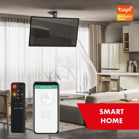 Uchwyt elektryczny do TV Maclean, sufitowy, obsługa Tuya, max. VESA 800x400, dla TV 43-86", max. 45kg, MC-110 T