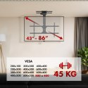 Uchwyt elektryczny do TV Maclean, sufitowy, obsługa Tuya, max. VESA 800x400, dla TV 43-86", max. 45kg, MC-110 T