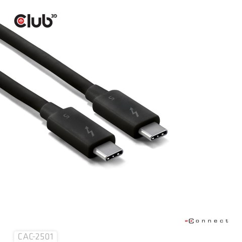 CLUB3D CAC-2501 kabel Thunderbolt 1 m 120 Gbit/s Czarny