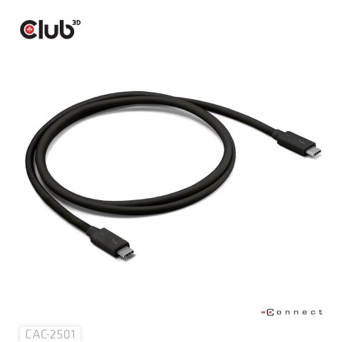 CLUB3D CAC-2501 kabel Thunderbolt 1 m 120 Gbit/s Czarny