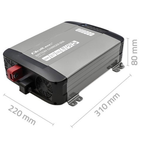 Ładowarka Qoltec Inteligentna Monolith do akumulatorów LiFePO4 AGM GEL SLA 60A 12V Szybkie ładowanie
