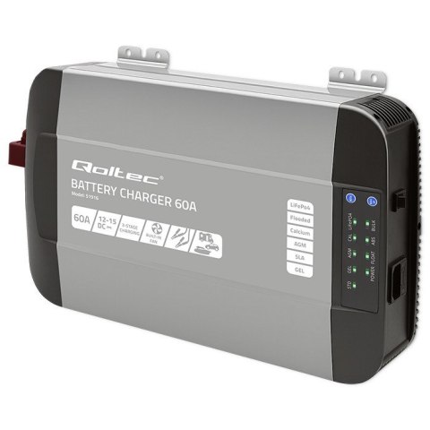 Ładowarka Qoltec Inteligentna Monolith do akumulatorów LiFePO4 AGM GEL SLA 60A 12V Szybkie ładowanie