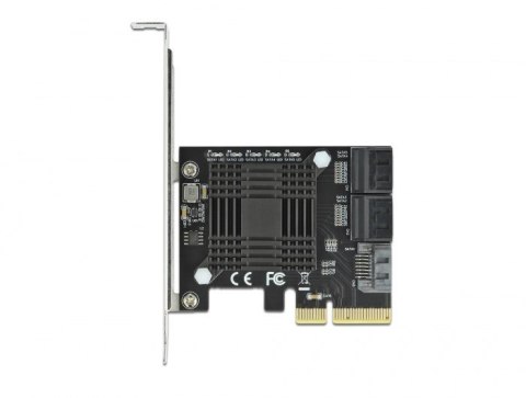 DeLOCK 5 portowy SATA PCI Express x4 Card - Konstrukcja niskoprofilowa