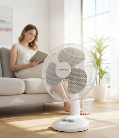Wentylator biurkowy Esperanza Chinnok EHF003WE (kolor biały, kolor szary)