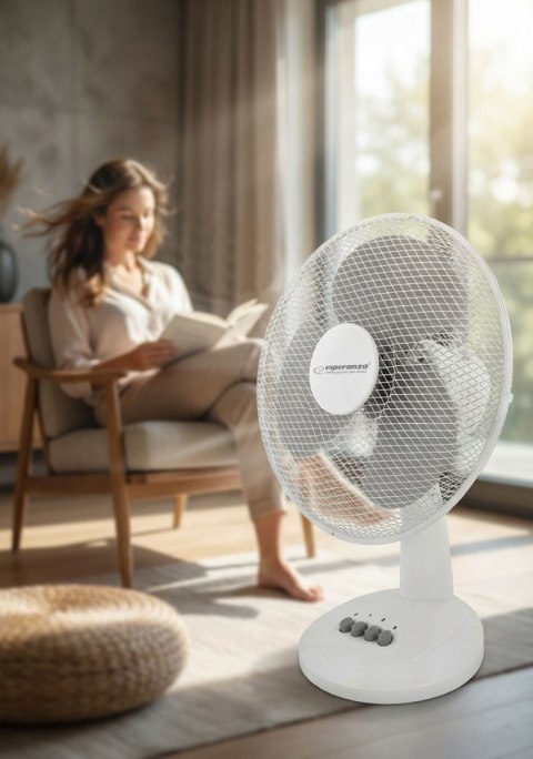 Wentylator biurkowy Esperanza Chinnok EHF003WE (kolor biały, kolor szary)