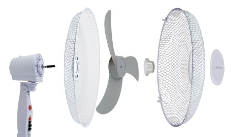 Wentylator stojący Esperanza Typhoon EHF002WE (kolor biały, kolor szary)