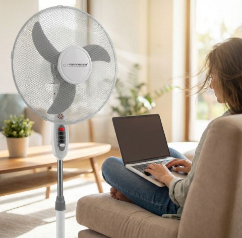 Wentylator stojący Esperanza Typhoon EHF002WE (kolor biały, kolor szary)