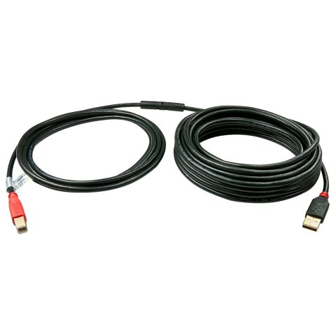 Kabel USB USB 2.0 15 m USB A USB B Czarny, Czerwony