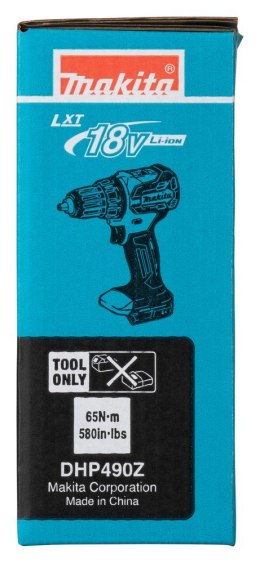 Makita DHP490Z wkrętak zasilany/zakrętark udarowy 1900 RPM Niebieski, Czarny