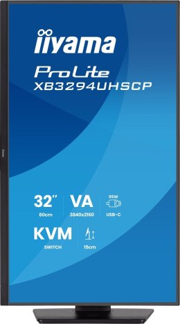 Monitor iiyama ProLite 32'' 4K VA z USB-C (95W), przełącznikiem KVM i obsługą PiP/PbP
