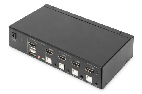 Przełącznik KVM, 4-portowy, pojedynczy wyświetlacz, 4K, HDMI
