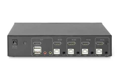 Przełącznik KVM, 4-portowy, pojedynczy wyświetlacz, 4K, HDMI