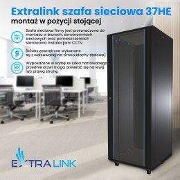 Szafa rack Extralink 37U 600x1000 EX.11403 Czarna stojąca