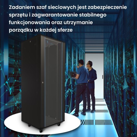 Szafa rack Extralink 37U 600x1000 EX.11403 Czarna stojąca