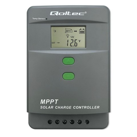 Qoltec Solarny regulator ładowania MPPT z czujnikiem temperatury 80A |12V / 24V / 36V / 48V | LCD | Bluetooth | APP | GEL | LiFe